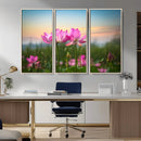 Pink Flower on the Mountain Canvas Print, Framed Pink Flower