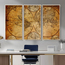 Vintage World Map Canvas Print – Antique Push Pin Travel by MyGreatCanvas | Canvas Wall Art Prints | Photo Prints & Wall Decor
