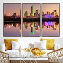 Colorful Dallas City Lights Night Skyline Wall Art Print