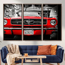 Red Mustang Car Wall Art – Framed Classic Vehicle Canvas by MyGreatCanvas | Canvas Wall Art Prints | Photo Prints & Wall Decor