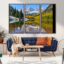 Maroon Bells Wall Art – Framed Snowy Mountain Canvas by MyGreatCanvas | Canvas Wall Art Prints | Photo Prints & Wall Decor
