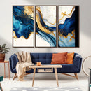 Blue Gold Flow Wall Art Canvas Print – Framed Marble Design by MyGreatCanvas | Canvas Wall Art Prints | Photo Prints & Wall Decor