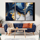 Blue Marble Wall Art Canvas Print – Framed Gold Veins by MyGreatCanvas | Canvas Wall Art Prints | Photo Prints & Wall Decor