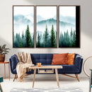 Misty Pine Forest Wall Art, Foggy Mountain Landscape Canvas by MyGreatCanvas | Canvas Wall Art Prints | Photo Prints & Wall Decor
