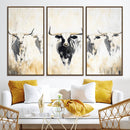 Texas Longhorn Wall Art Canvas Print – Rustic Western Bull