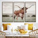 Texas Longhorn Wall Art Canvas Print – Framed Spotted Cattle by MyGreatCanvas | Canvas Wall Art Prints | Photo Prints & Wall Decor