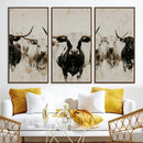 Longhorn Cattle Wall Art Canvas Print – Framed Bison Herd by MyGreatCanvas | Canvas Wall Art Prints | Photo Prints & Wall Decor