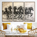 Galloping Horses Wall Art Canvas Print – Framed Wild