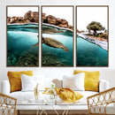 Sea Turtle Wall Art Canvas Print – Framed Ocean Life