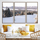 Snowy Mountain Wall Art Canvas Print – Framed Ski Slope