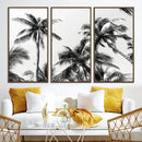 Palm Wall Art Canvas Print – Framed Monochrome Tropical