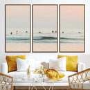 Pastel Ocean Wall Art Canvas Print – Framed Soft Sunset Calm