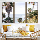 Coastal Palm Trees Wall Art Canvas Print – Framed Ocean