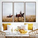 Western Cowboys Wall Art Canvas Print – Rustic Prairie