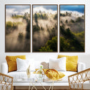 Tranquil Forest Scene Wall Art Canvas Print – Framed Moody