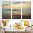Sunset Seascape Wall Art Canvas Print – Framed Pastel Ocean