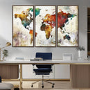 Watercolor World Map Canvas Print – Framed Wall Art for by MyGreatCanvas | Canvas Wall Art Prints | Photo Prints & Wall Decor