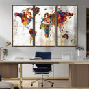 Vintage World Map Canvas Wall Art Print, Warm Tone Global by MyGreatCanvas | Canvas Wall Art Prints | Photo Prints & Wall Decor
