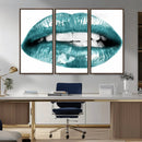 Blue Lips Wall Art Canvas Print