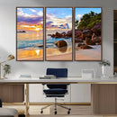 Tropical Island Beach Sunset Canvas Print