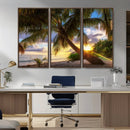 Tropical Island Sunset on the Beach Palms Wall Art Canvas by MyGreatCanvas | Canvas Wall Art Prints | Photo Prints & Wall Decor