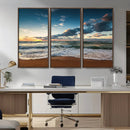 Ocean Beach Wall Art Canvas Print Sunset Artwork Print