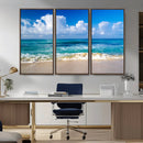 Tropical Beach 3-Panel Canvas Wall Art – Serene Ocean Waves by MyGreatCanvas | Canvas Wall Art Prints | Photo Prints & Wall Decor