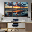 Beach Sunset Print - Stunning Ocean Canvas Artwork with