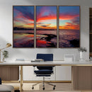 Glorious Sunset on The Beach Wall Art Canvas Print