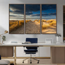 Ocean Beach Dark Clouds Wall Art Canvas Print