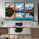 Landscape Mountain and Lake View Wall Art Canvas Print