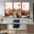 Boho Wall Art Canvas Print Set Mid-Century Prints Bohemian