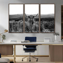 Black and White Highland Cow Canvas Wall Art, Longhorn by MyGreatCanvas | Canvas Wall Art Prints | Photo Prints & Wall Decor