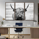Scottish Highland Cow Cattle Art Print on Wood Background by MyGreatCanvas | Canvas Wall Art Prints | Photo Prints & Wall Decor