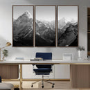 Everest Himalaya Mountain Peaks Black & White Triptych