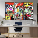 Picasso Style Art Abstract Canvas Wall Art Print , Colorful