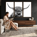 Scottish Highland Cow Cattle Art Print Wall Art Canvas Print