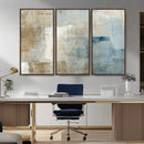 Abstract Blue and Beige Wall Art, Modern Minimalist Canvas
