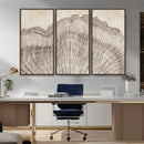 Tree Ring Wall Art Triptych, Rustic Wood Ring Canvas Print,