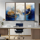 Navy Blue Abstract Wall Art Canvas Print