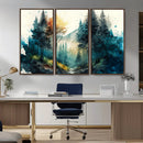 Watercolor Trees Forest Abstract Wall Art Canvas Print,