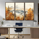 Golden Autumn Forest Wall Art Canvas | Mountain Landscape