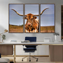 Texas Longhorn Wall Art Print, Framed Longhorn Cow Wall Art