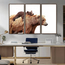 Mother and Baby Bear Canvas Wall Art - Adorable Wildlife