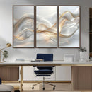 Abstract art Grey and Gold Lines Wall Art