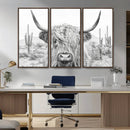 Rustic Charm | Cow Longhorn Black White Bighorn Wall Art