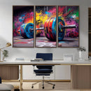Abstract Graffiti Barbell Canvas Wall Art – Urban Fitness