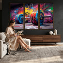 Abstract Graffiti Barbell Canvas Wall Art – Urban Fitness