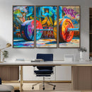 Fitness Gym Barbell Graffiti Wall Art Canvas Print