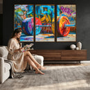 Fitness Gym Barbell Graffiti Wall Art Canvas Print